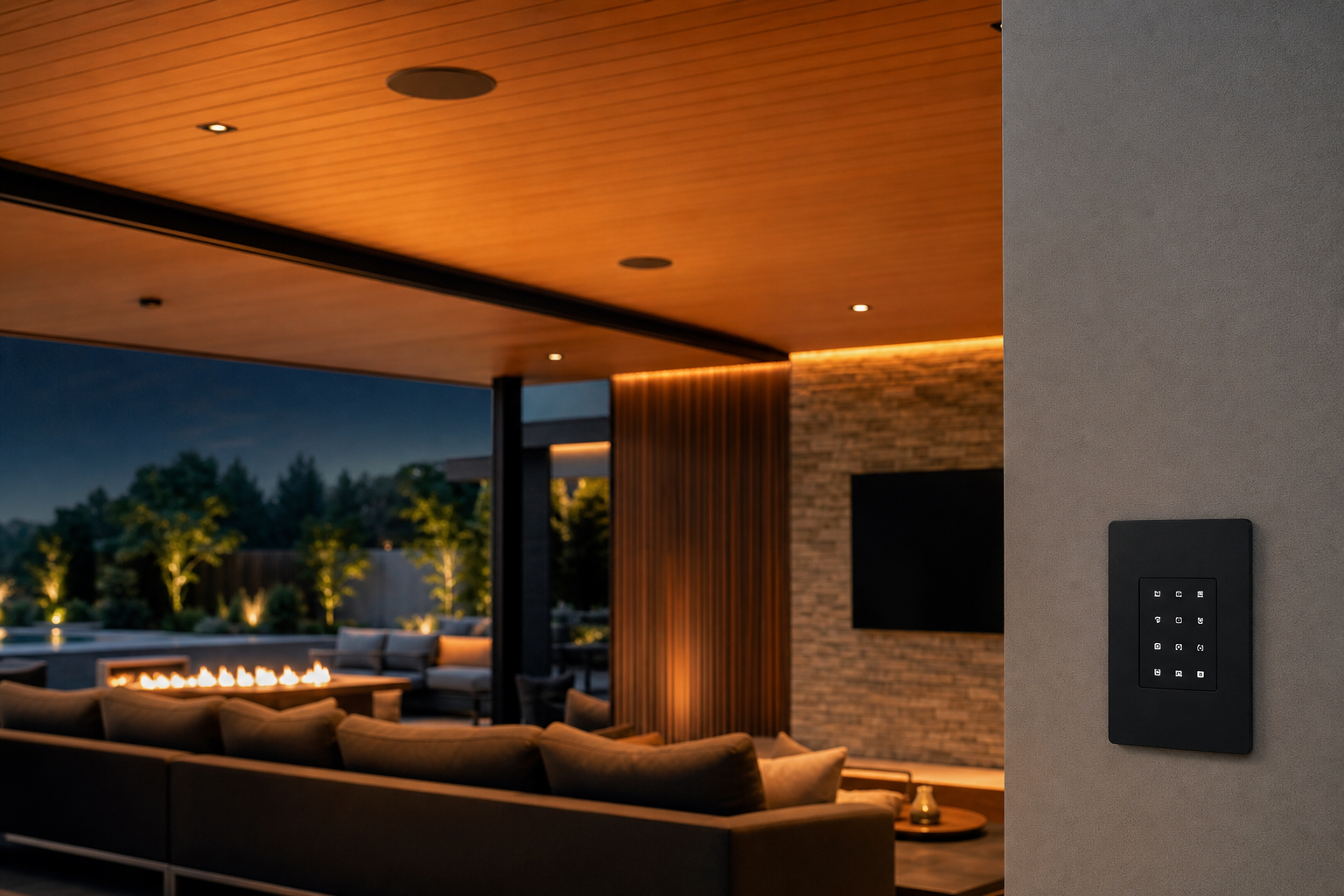 Multizone speaker system and wall control in a premium lounge